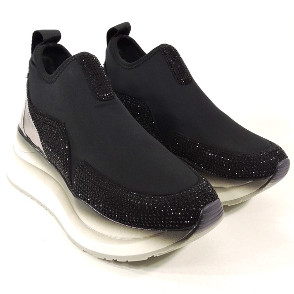 CAFENOIR 🇮🇹 WOMENS COMFORT BLACK STRETCH SNEAKERS - Picture 2 of 8